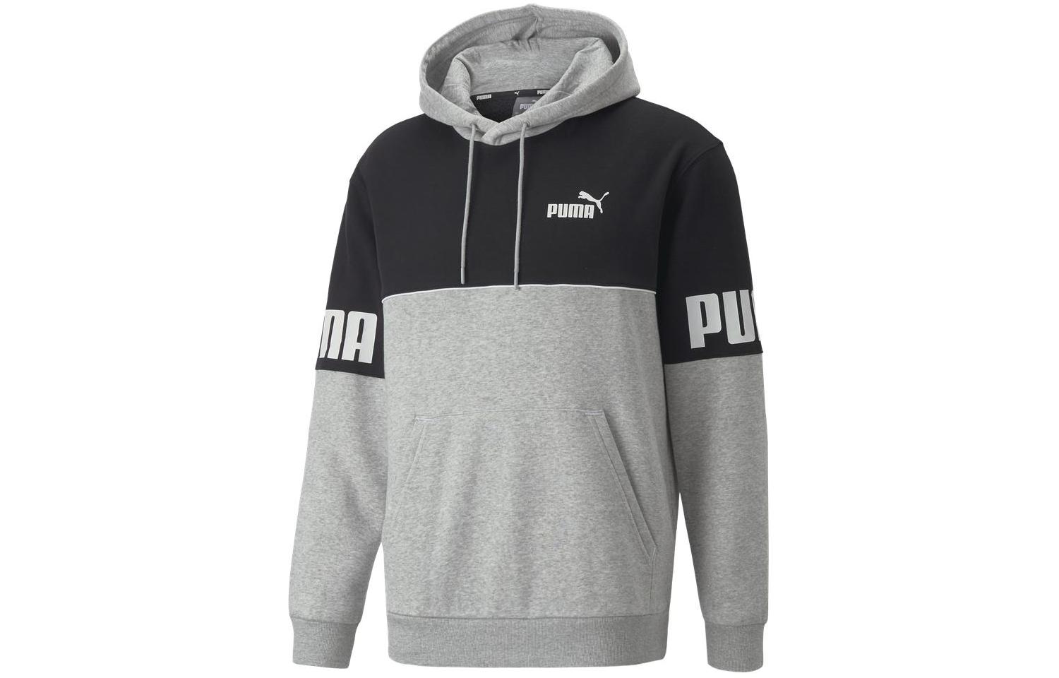 Puma Colorblock Logo Loose Fit Hoodie - Gray 849807-04