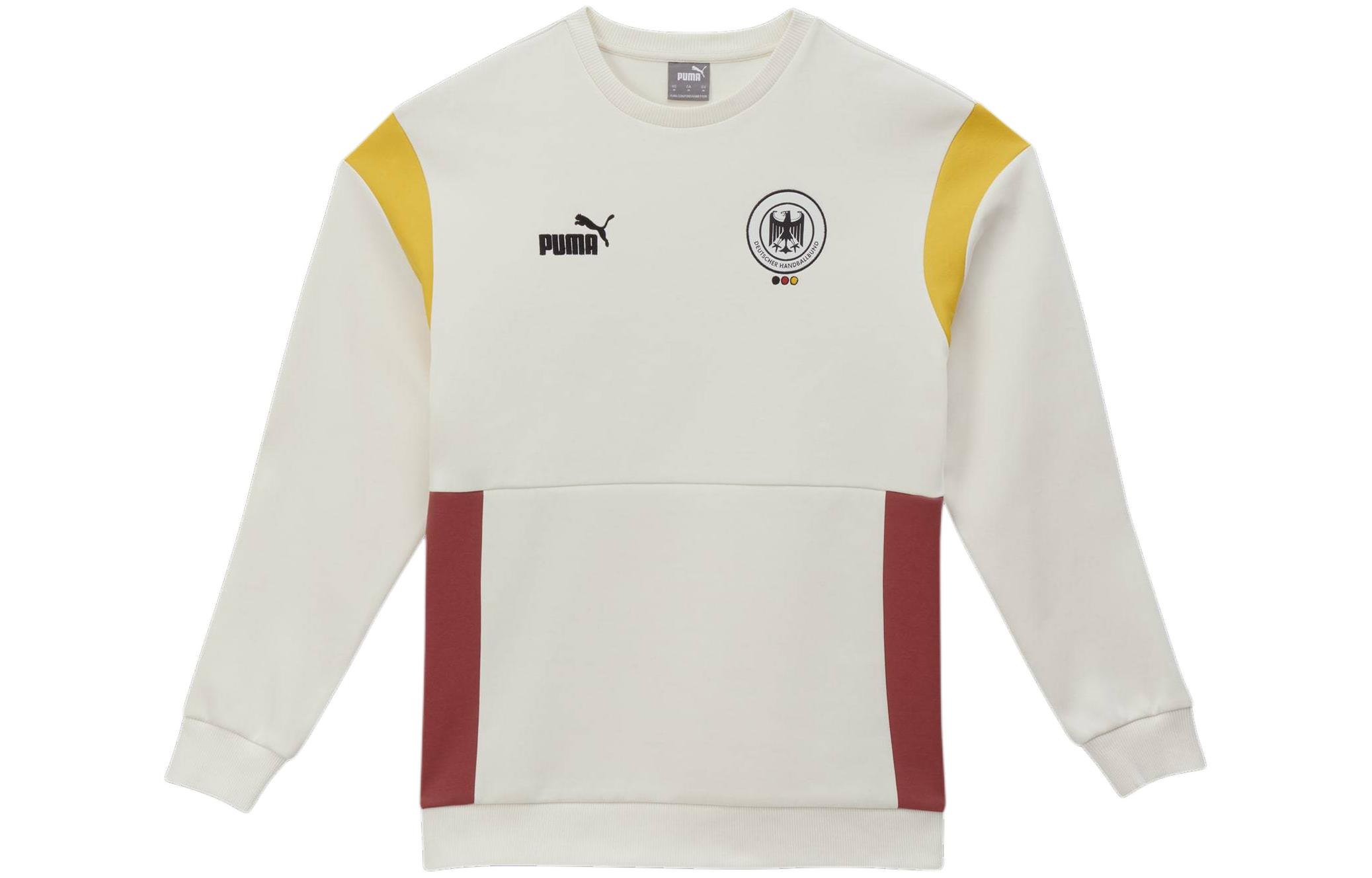 Puma Colorblock Logo Print Crewneck Sweatshirt White 775866-01
