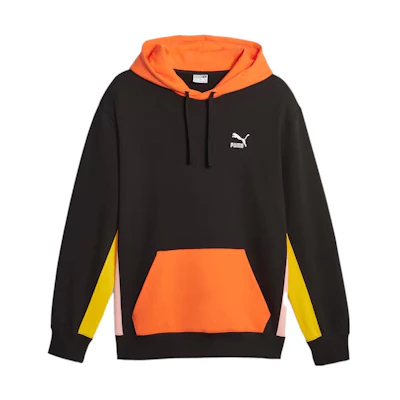 Puma Colorblock Logo Print Hoodie Black/Orange 535619-74