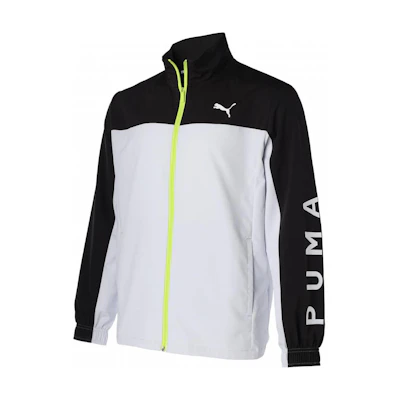 Puma Colorblock Logo Print Stand Collar Jacket - Black/White 525229-02