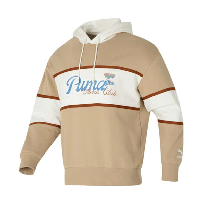 Puma Colorblock Logo Print Vintage Hoodie Unisex - Khaki 625800-83