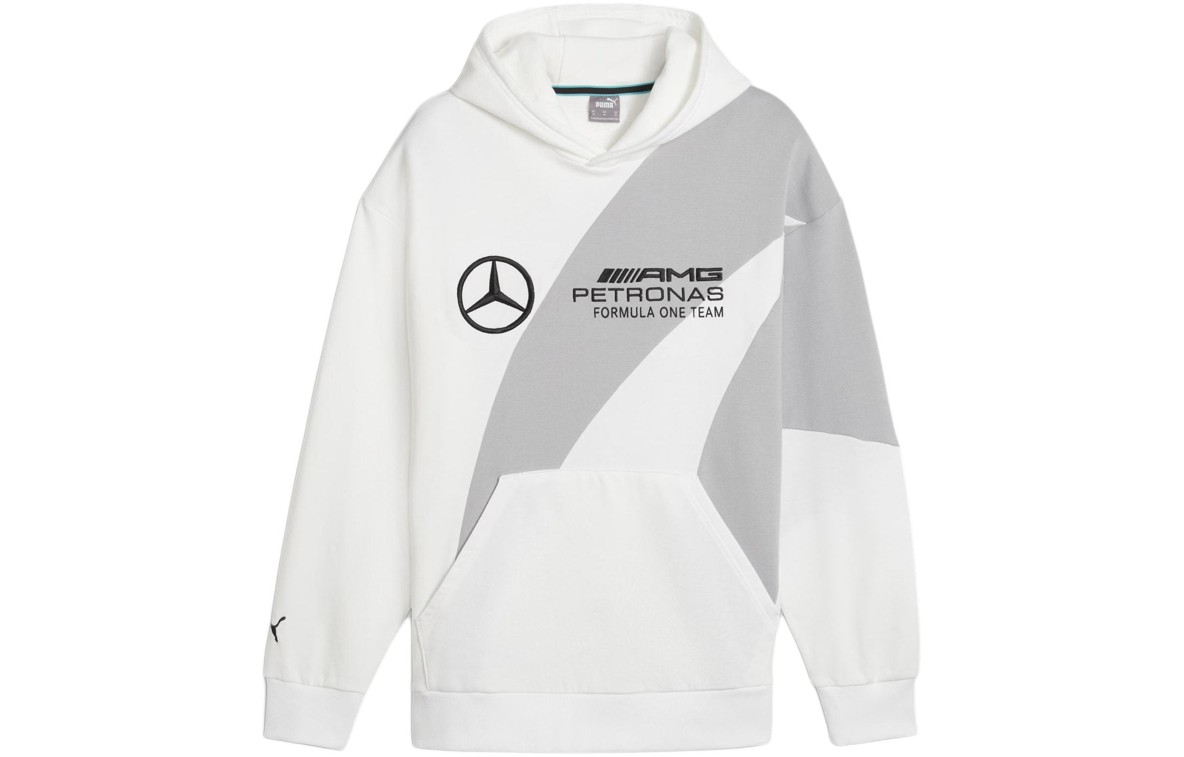 Puma Colorblock Logo Print White Hoodie 623727-03