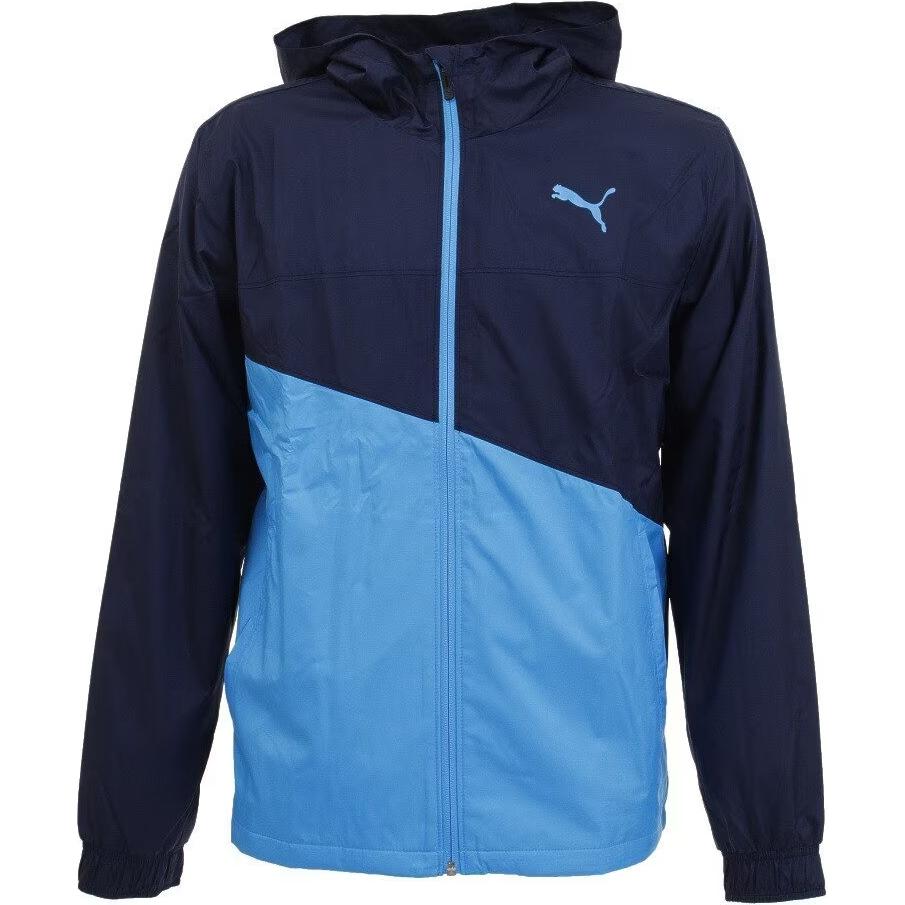 Puma Colorblock Logo Print Zip-Up Hoodie Jacket - Blue 520448-02