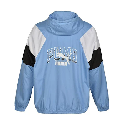 Puma Colorblock Logo Print Zip-Up Hoodie Jacket - Blue 538603-90