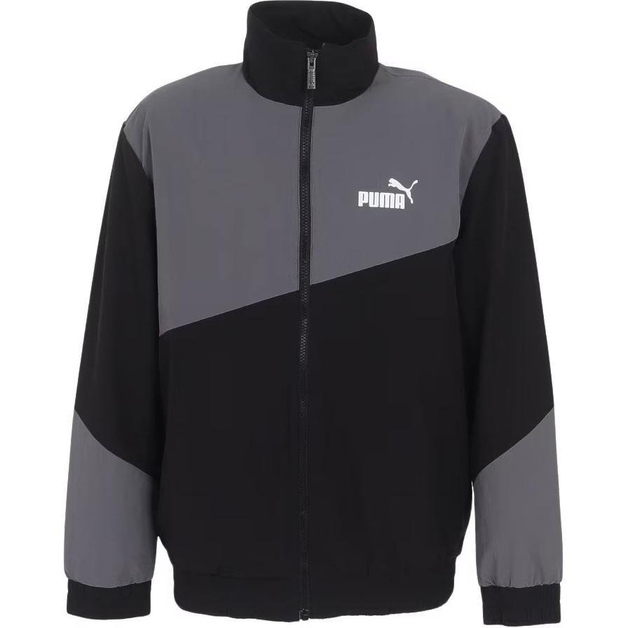 Puma Colorblock Logo Stand Collar Zip Jacket Black 847511-01