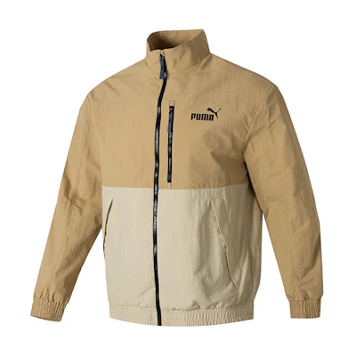 Puma Colorblock Logo Zip-Up Training Running Jacket - Khaki 627117-83
