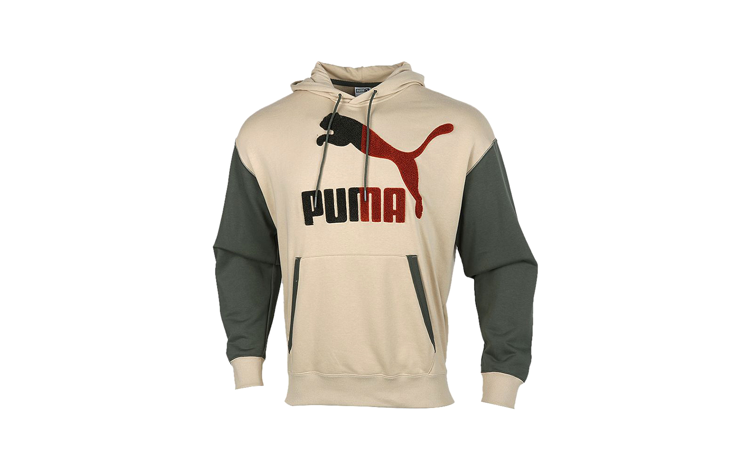 Puma Colorblock Patchwork Hoodie Gray/Green/Brown 530709-12