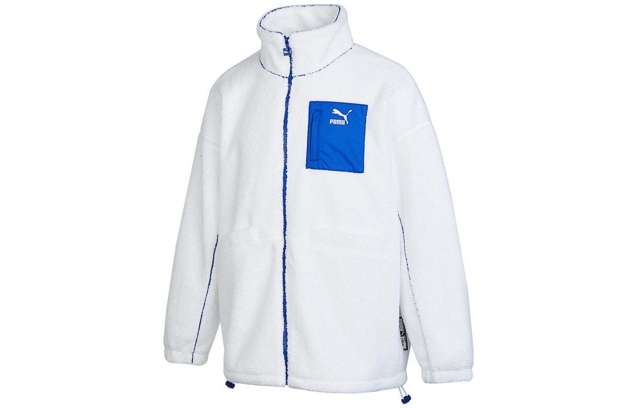 Puma Colorblock Pocket Logo Patch Retro Jacket Unisex White 539750-02