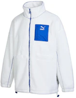 Puma Colorblock Pocket Logo Patch Retro Jacket Unisex White 539750-02 Puma Colorblock Pocket Logo Patch Retro Jacket Unisex White 539750-02