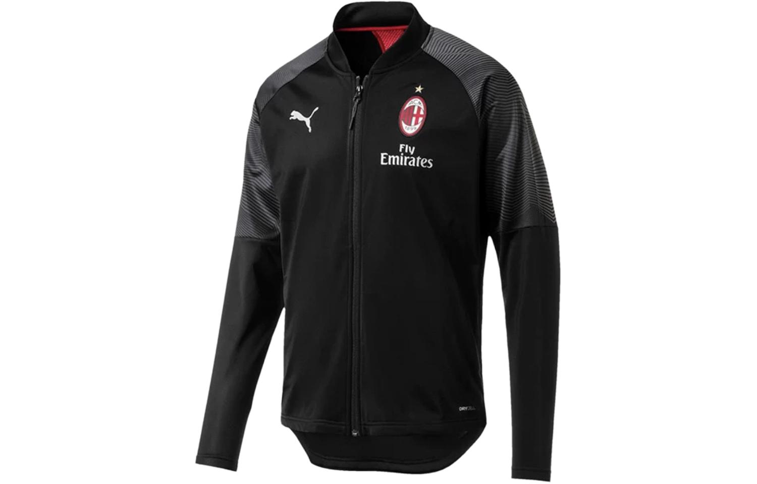 Puma Colorblock Print Baseball Collar Manchester Jacket Unisex - Black 754864-01