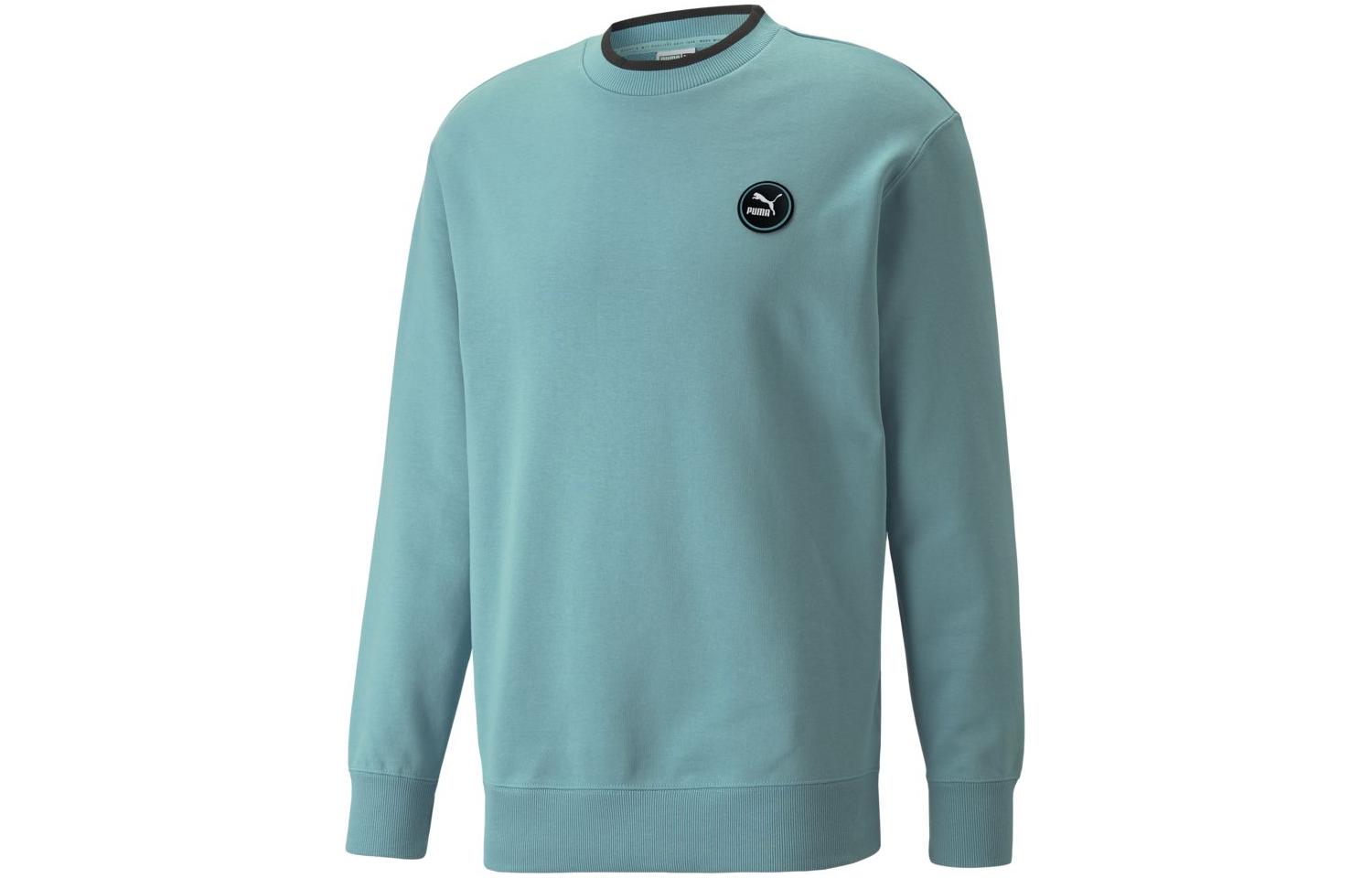 Puma Colorblock Pullover Casual Long Sleeve Sweatshirt Blue 533622-61