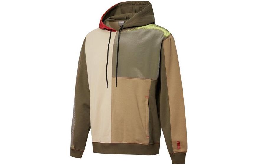 Puma Colorblock Pullover Hoodie Grape Leaf Green 532086-02