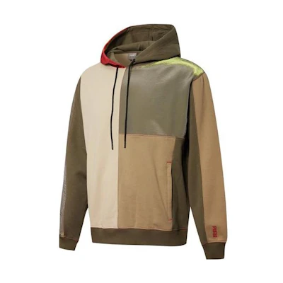 Puma Colorblock Pullover Hoodie Grape Leaf Green 532086-02