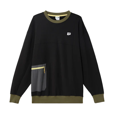 Puma Colorblock Pullover Sweatshirt Black - Casual Sportswear 622923-01