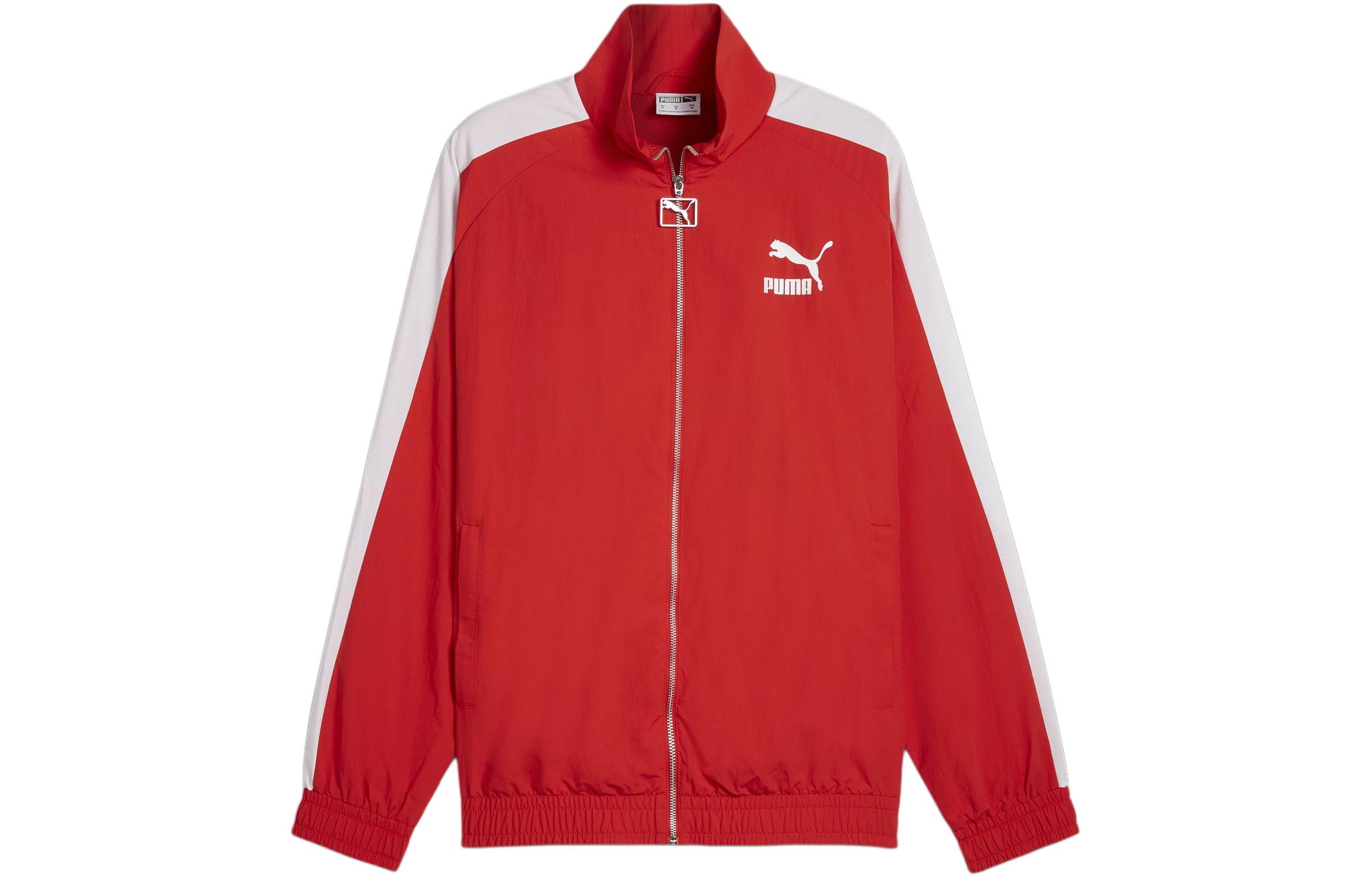 Puma Colorblock Red Stand Collar Unisex Casual Jacket 626913-11