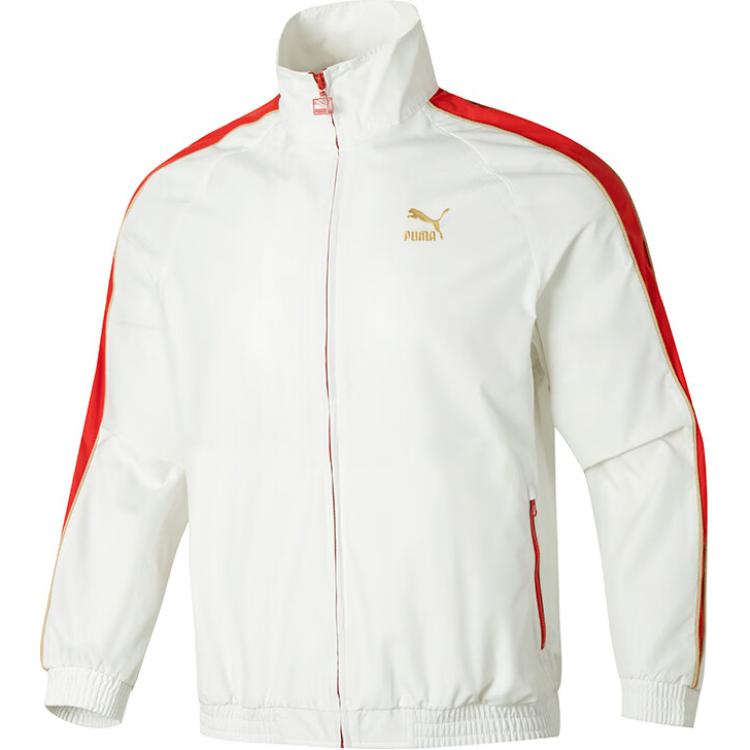 Puma Colorblock Retro Track Jacket White Unisex 629227-65