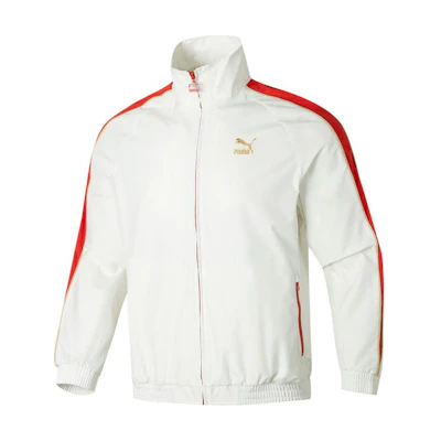 Puma Colorblock Retro Track Jacket White Unisex 629227-65