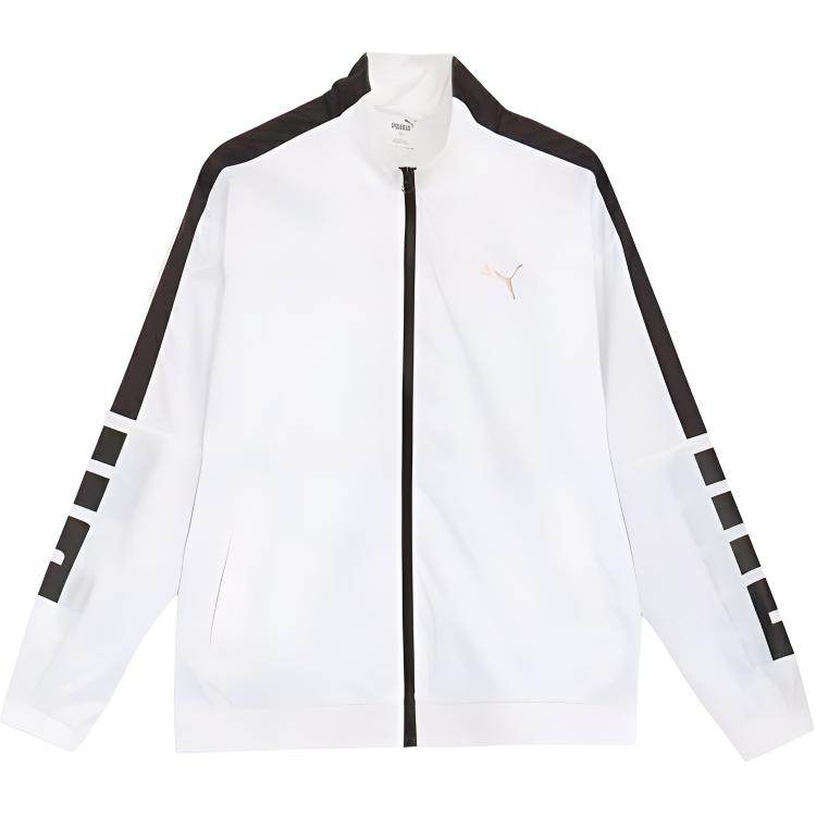 Puma Colorblock Retro Training Jacket White Long-Sleeve Woven Track Jacket 525200-02