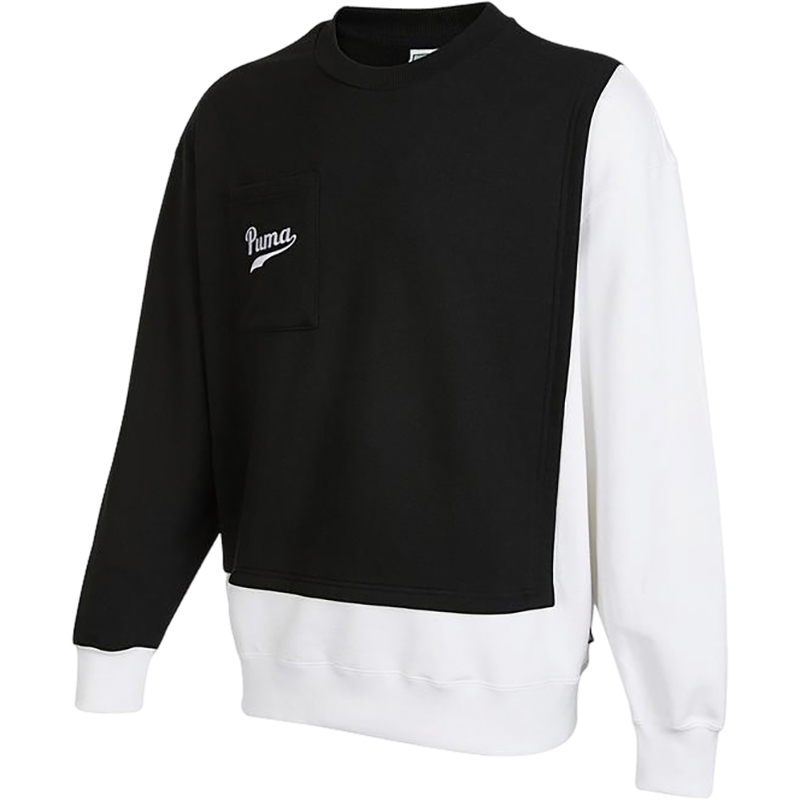 Puma Colorblock Sports Sweatshirt - Black/White 536784-01