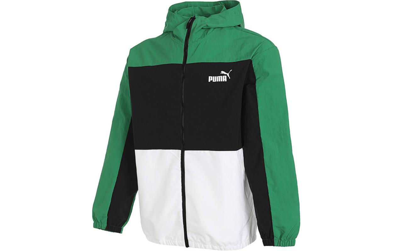 Puma Colorblock Training Hooded Woven Jacket Green/Black/White 680350-86