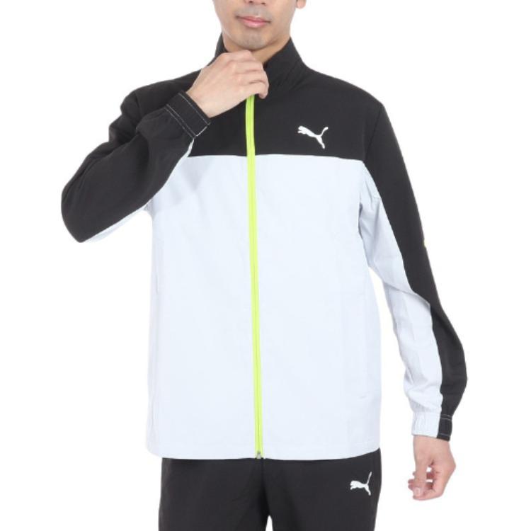 Puma Colorblock Zip-Up Jacket Unisex Black White Long Sleeve 525229-42