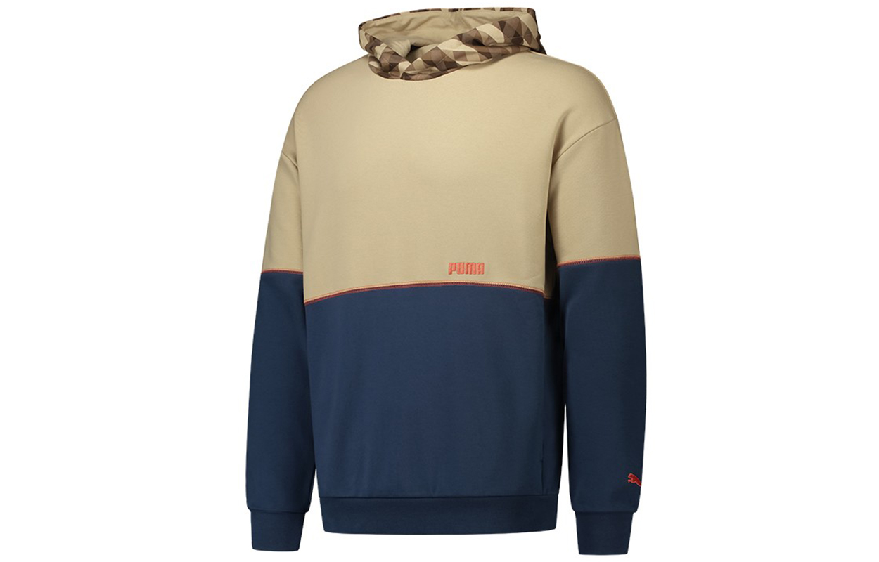 Puma Contrast Casual Colorblock Hoodie Dark Khaki 531309-97