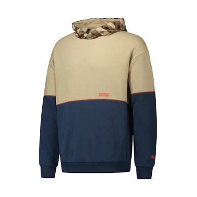 Puma Contrast Casual Colorblock Hoodie Dark Khaki 531309-97