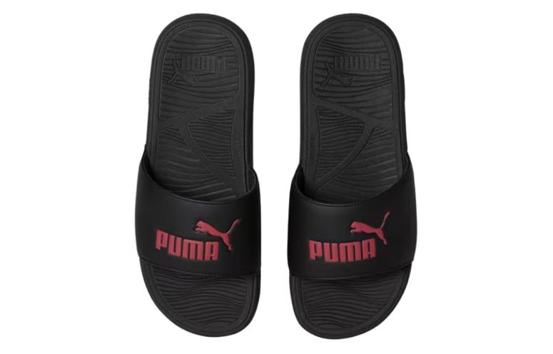 Lookbook 푸마 쿨캣 2.0 슬라이드 (블랙/레드) 389110-02