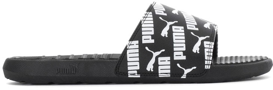 Puma 狂野貓大胆2拖鞋「全印標誌 - 黑白」382463-02 Order Puma 狂野貓大胆2拖鞋「全印標誌 - 黑白」382463-02