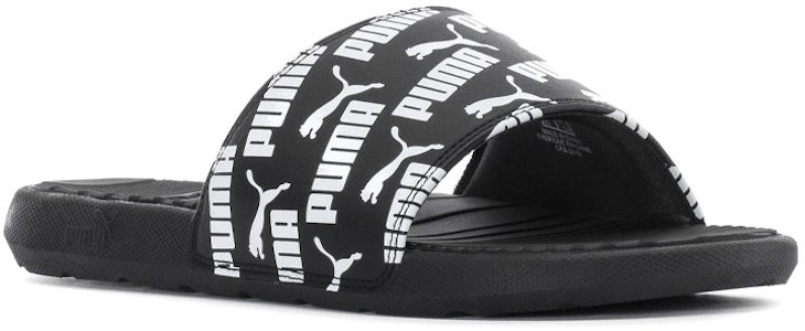 Puma 狂野貓大胆2拖鞋「全印標誌 - 黑白」382463-02 Lookbook Puma 狂野貓大胆2拖鞋「全印標誌 - 黑白」382463-02