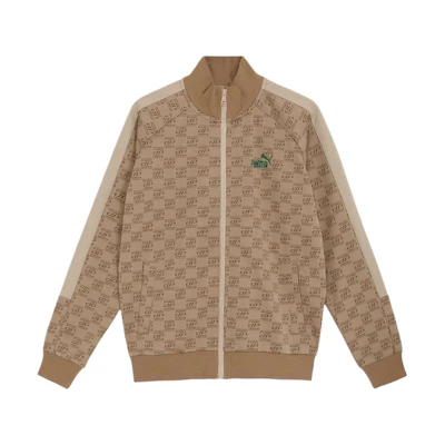 Puma Core Heritage All-Over Print Casual Track Jacket Khaki - 680697-83