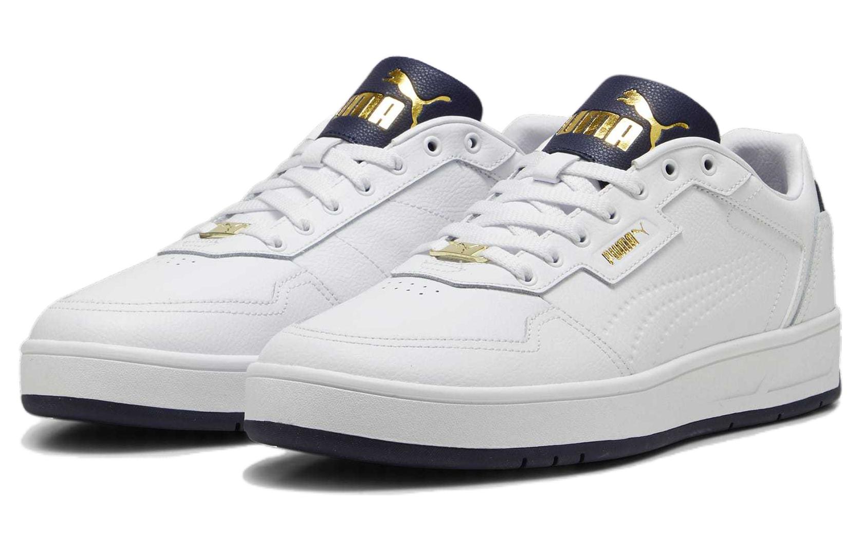 Lookbook Puma Court Classic Lux 'Blanco Azul Marino Oro' 395019-04