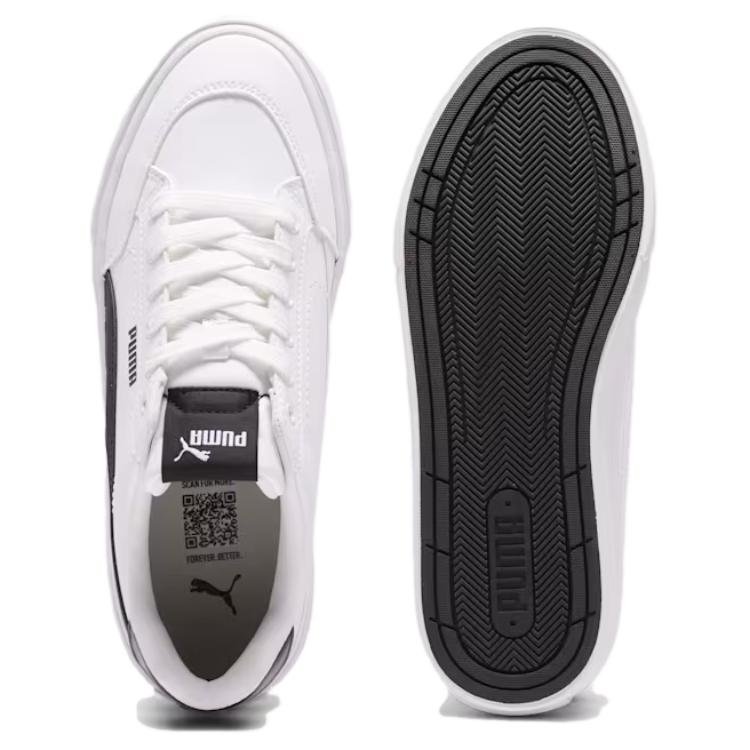 Shop 彪馬 Court Classic Vulc Formstrip SL 舒適復古 防水減震 低幫 板鞋 男款 白黑