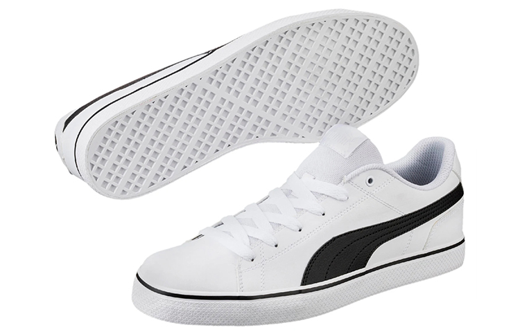 Shop PUMA Court Point Vulc V2 舒適 透氣 低筒 板鞋 男女款 白黑