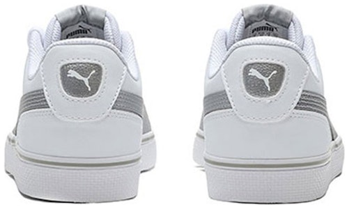 PUMA Court Point Vulc V2 耐磨 低筒 絨布鞋 男女同款 白銀 Shop PUMA Court Point Vulc V2 耐磨 低筒 絨布鞋 男女同款 白銀