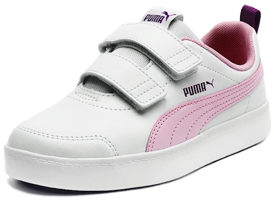 中童 PUMA Courtflex V2 休閒 低筒 兒童板鞋 白粉紫 Lookbook 中童 PUMA Courtflex V2 休閒 低筒 兒童板鞋 白粉紫
