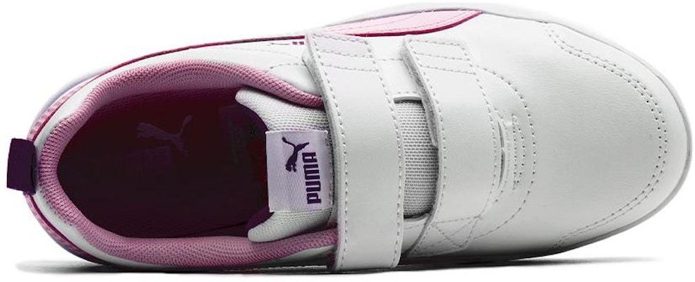 中童 PUMA Courtflex V2 休閒 低筒 兒童板鞋 白粉紫 Shop 中童 PUMA Courtflex V2 休閒 低筒 兒童板鞋 白粉紫