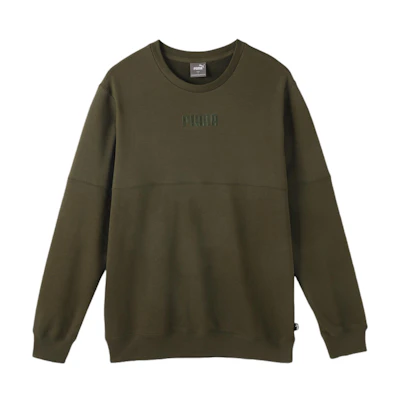 Puma Crew Neck Pullover Sweatshirt Grape Leaf Green 846409-44