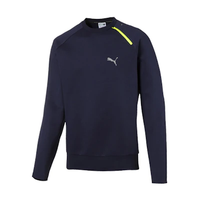 Puma Crew Neck Sports Casual Sweatshirt Navy Blue 57378306
