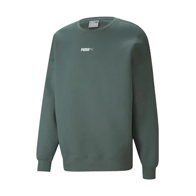 Puma Crewneck Fleece Sweatshirt Teal Green Casual Comfort Long Sleeve 534365-68