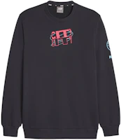 Puma Crewneck Long-Sleeve Sweatshirt Black with Contrast Lettering Design 772951-03 Puma Crewneck Long-Sleeve Sweatshirt Black with Contrast Lettering Design 772951-03