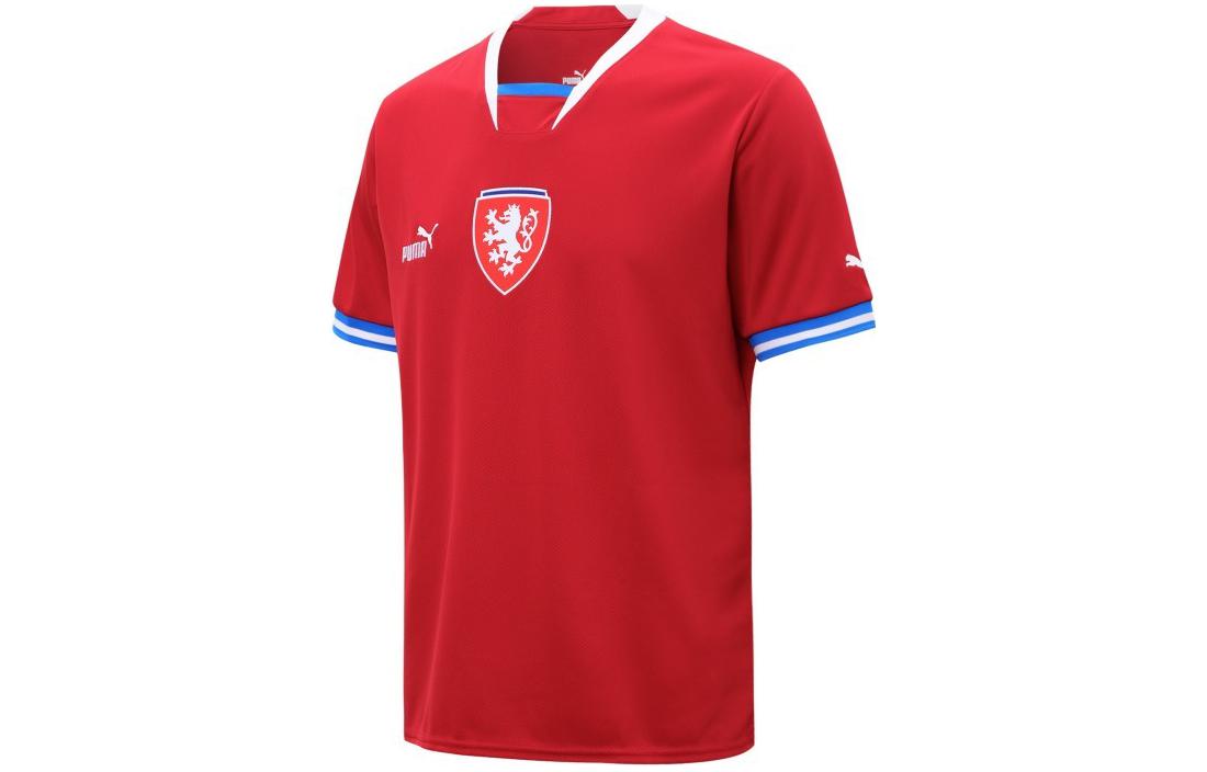 Puma Czech Republic Home Replica Soccer Jersey Red Short Sleeve Pullover 765865-01