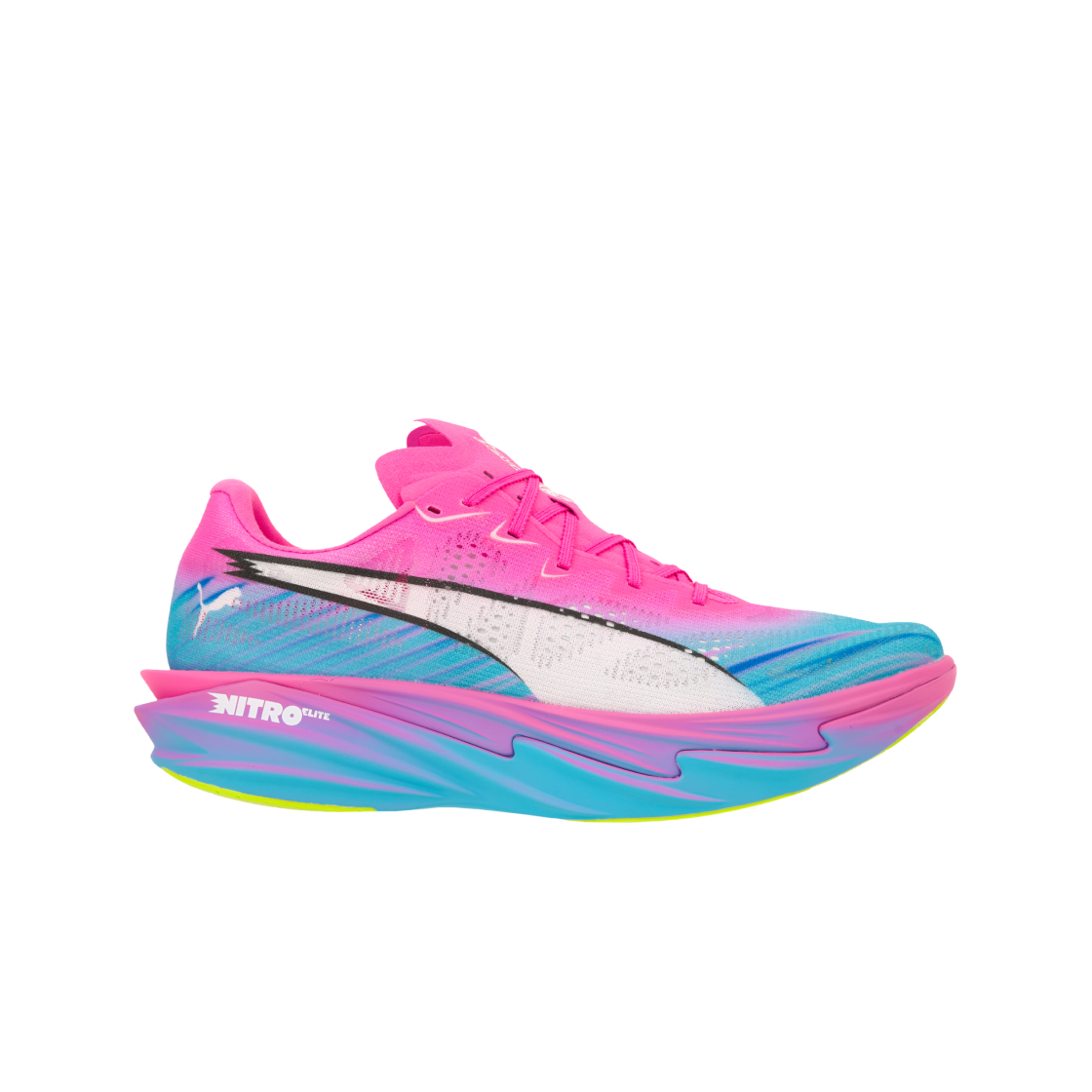 Puma Deviate Nitro Elite 4 'Poison Pink Yellow Alert Bright Aqua' 313298-01