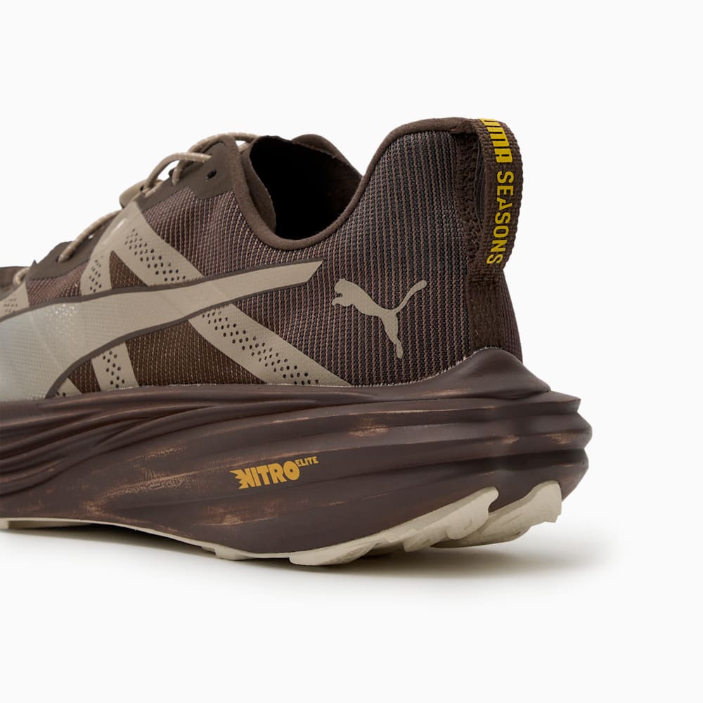 Lookbook 彪马 Deviate Nitro Elite Trail LS 跑鞋 巧克力/银色/太阳光 313532-01