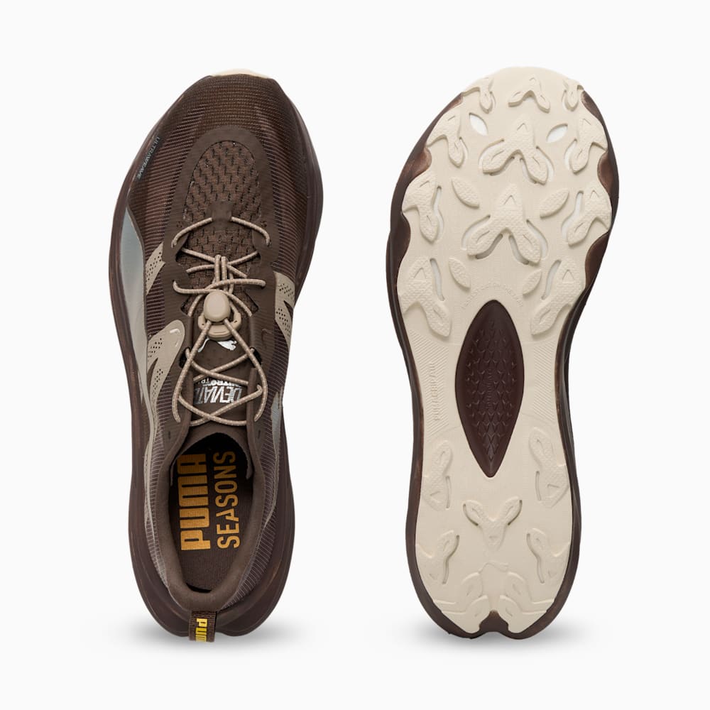 Shop 彪马 Deviate Nitro Elite Trail LS 跑鞋 巧克力/银色/太阳光 313532-01