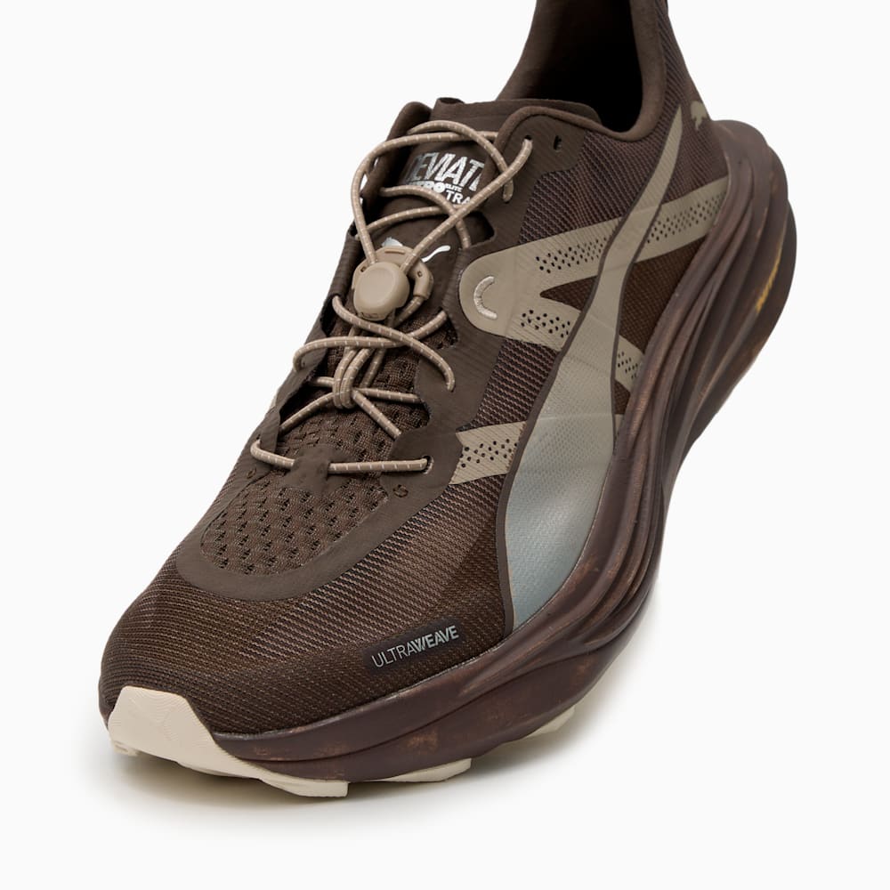 Details for 彪马 Deviate Nitro Elite Trail LS 跑鞋 巧克力/银色/太阳光 313532-01