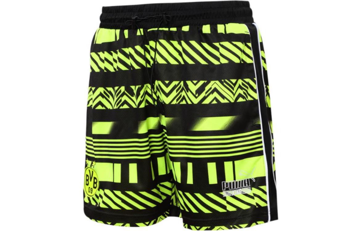 Puma Dortmund Colorblock Drawstring Soccer Shorts Men’s Black 765050