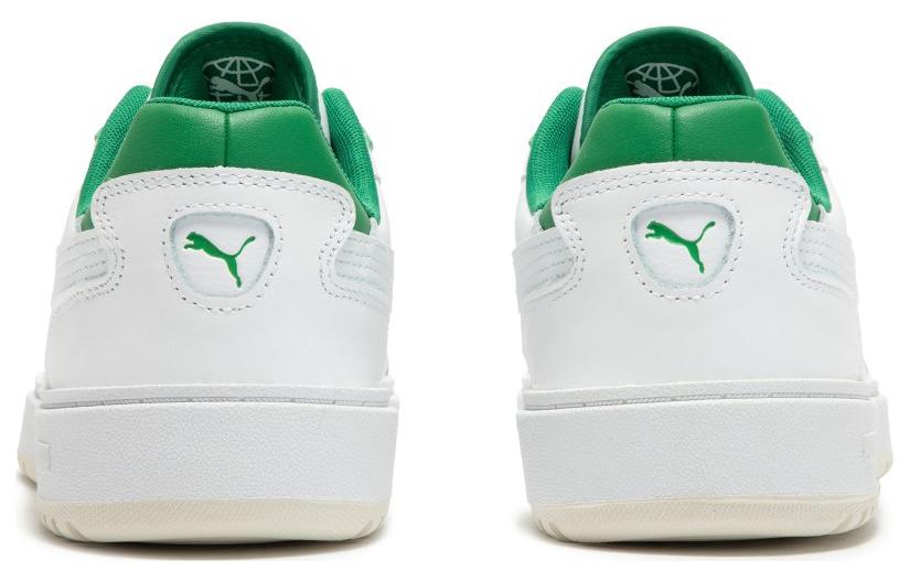 Shop プーマ ダブルコート "ホワイト/アーカイブグリーン" 393284-03