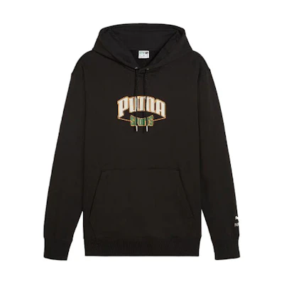 Puma Downtown Black Hoodie - Letter Print for Sports, Running & Casual Wear 626179-01