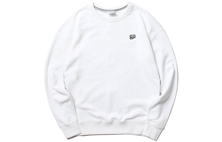 Puma Downtown Crew White Pullover Sweatshirt Casual and Versatile 597333-02